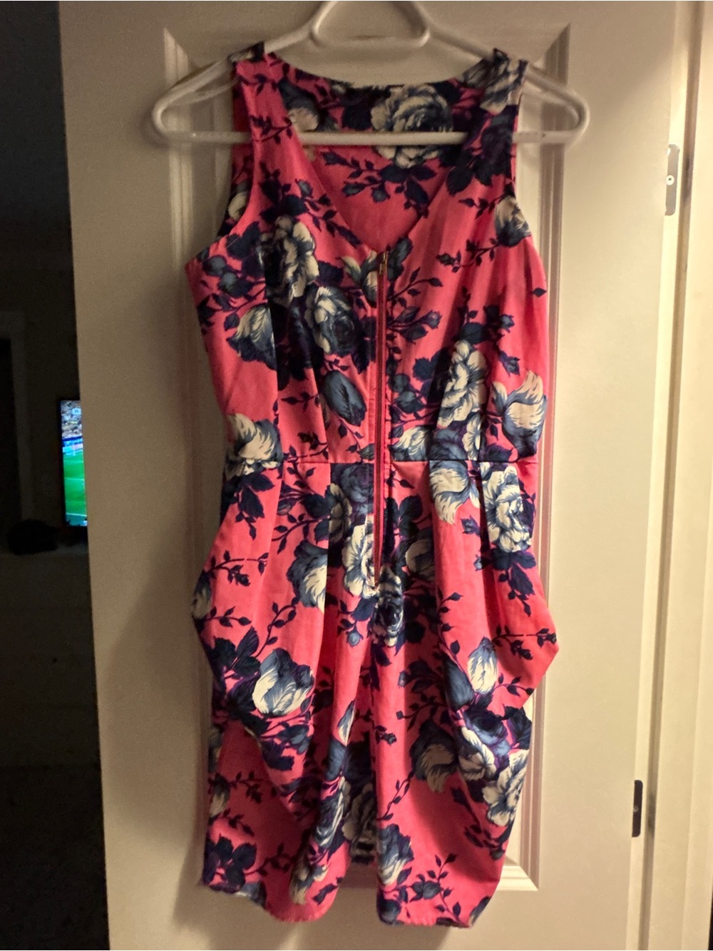 Dex Pink Floral Zip-Front Mini Dress